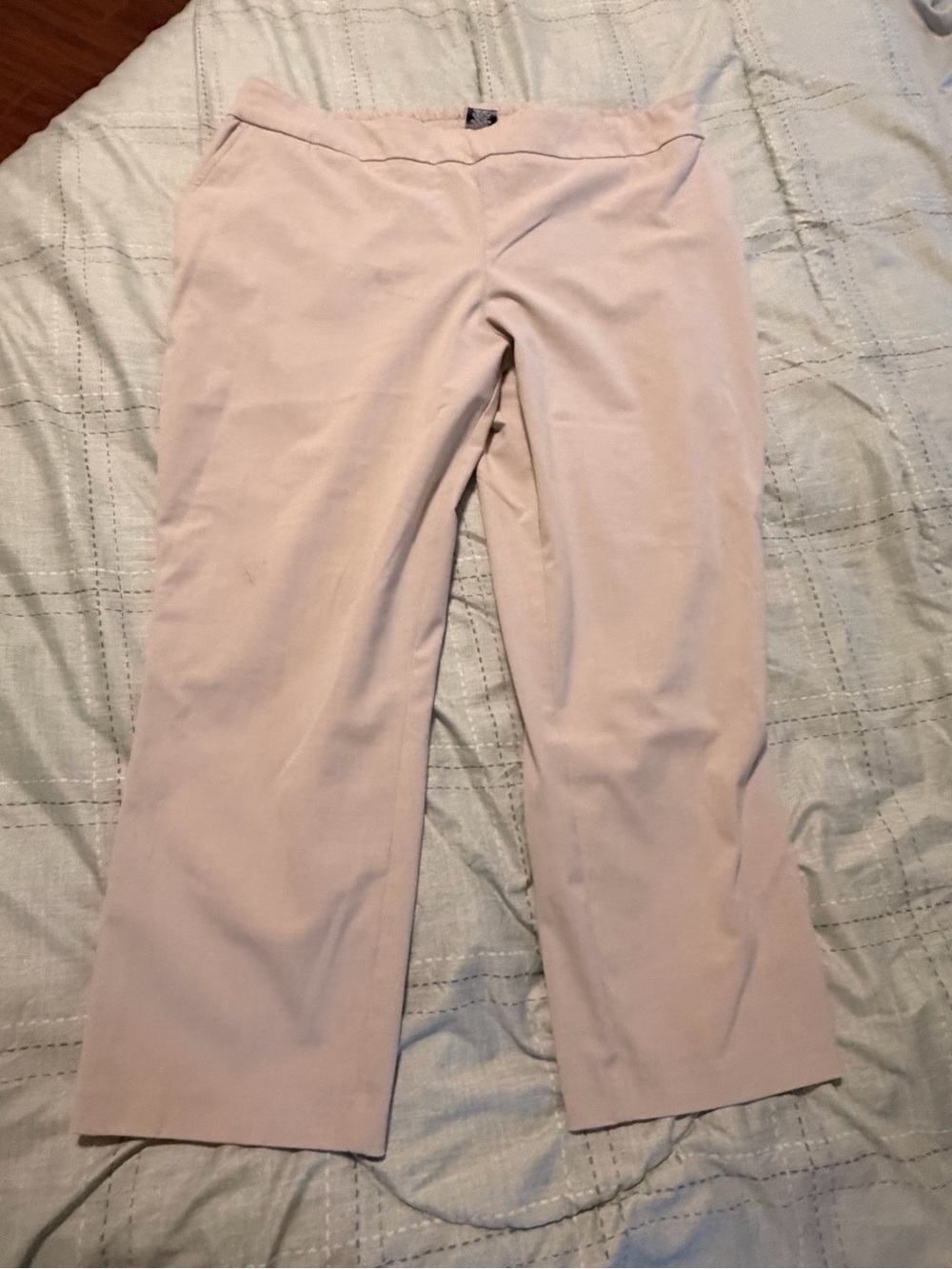 Hilary Radley Light Beige Wide-Leg Stretch Pants